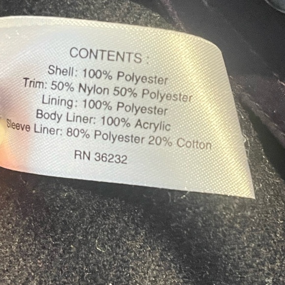 Vintage Gallery Woman's Coat W/ Removable Liner Black With Purple Cuffs Size 2X - Picture 9 of 10